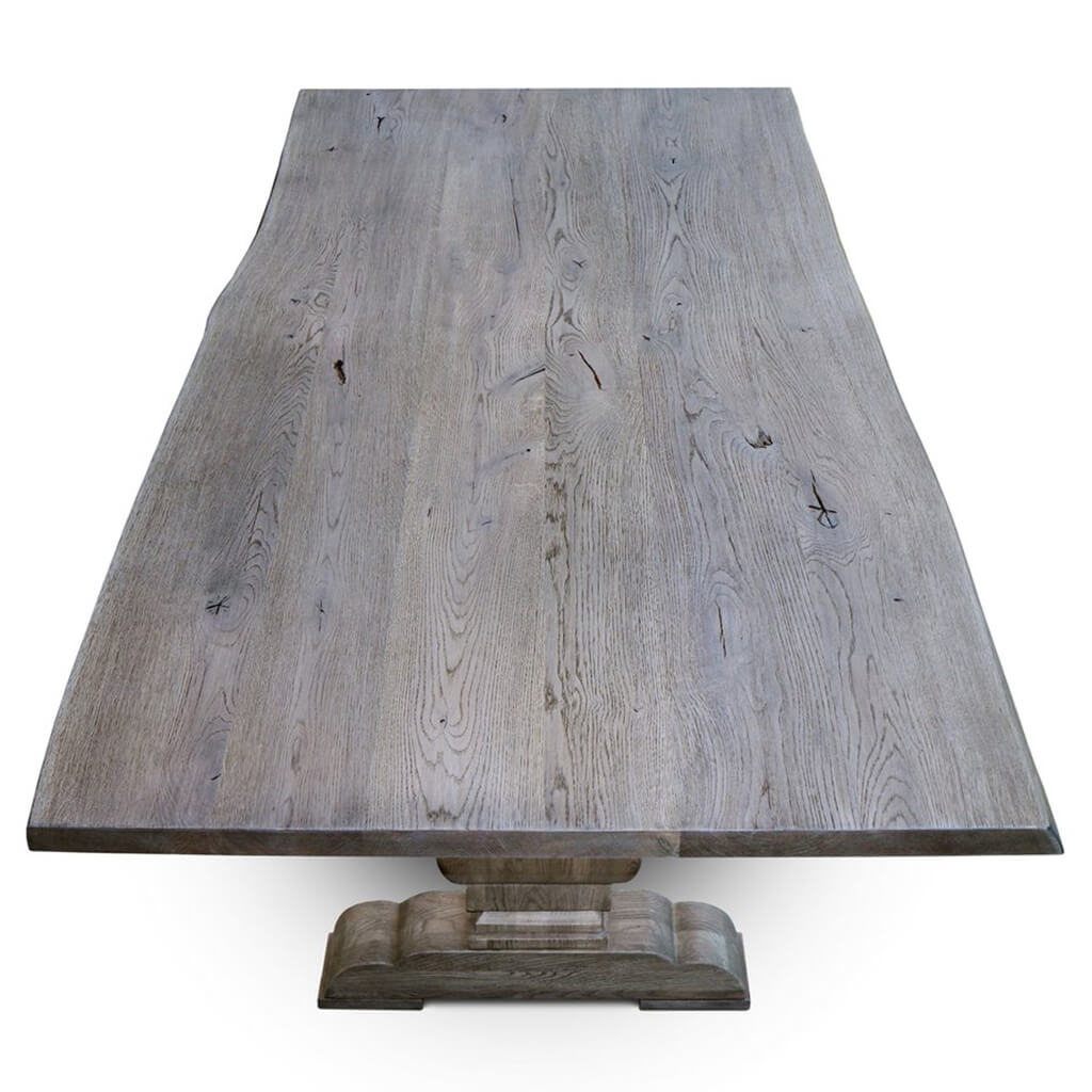 Baum Epo | Live Edge Farmhouse Table, Solid Oak Wood, 6 Seater, SCANDI045