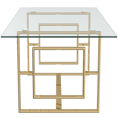 Eros | Glass Gold Dining Table, Modern 4 Seater, 201-482GL