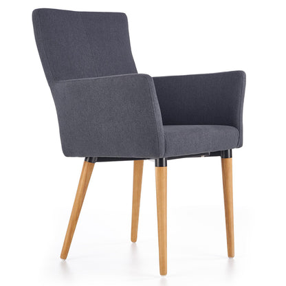 Lenora Dining Chairs, Set of 2, Gray & Light Wood Color, Fabric, Solid Wood Legs, HALK-274 Brand: Maxima House, Size: 24.4inW x 24inD x 35.8inH, Weight: 18.5lb, Material: Fabric & Solid Wood legs, Color: Gray & Light Wood Color