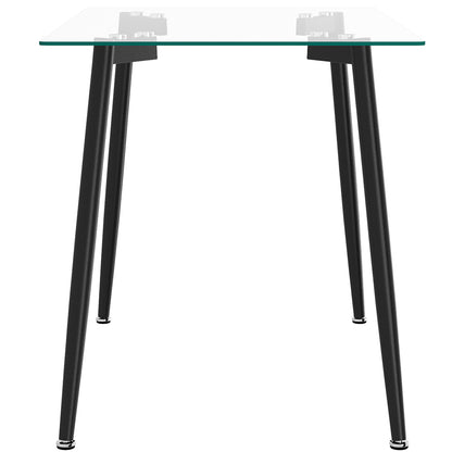 Abbot | Rectangle Glass Table, Black Metal Legs, 4 Seater, 201-453BK