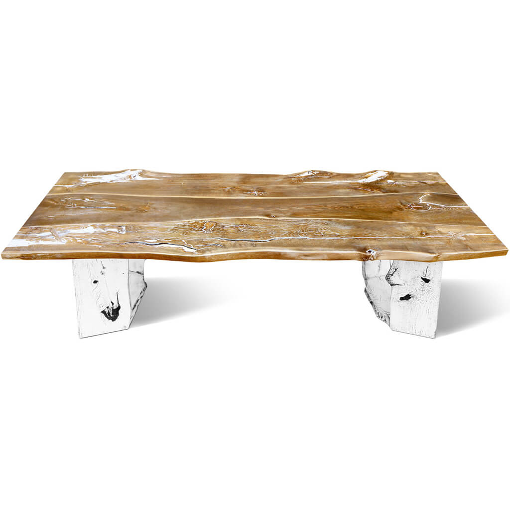 Urban-IQ | Rustic Live Edge Dining Table, Solid Oak Wood, 8 Seater, SCANDI071