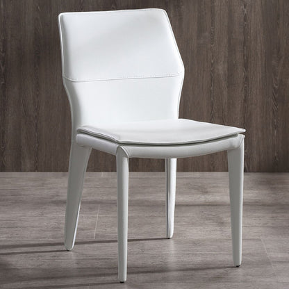 Whiteline Modern Living Miranda Dining Chairs in white, showcasing a sleek and contemporary design, perfect for adding a modern touch to any dining space.