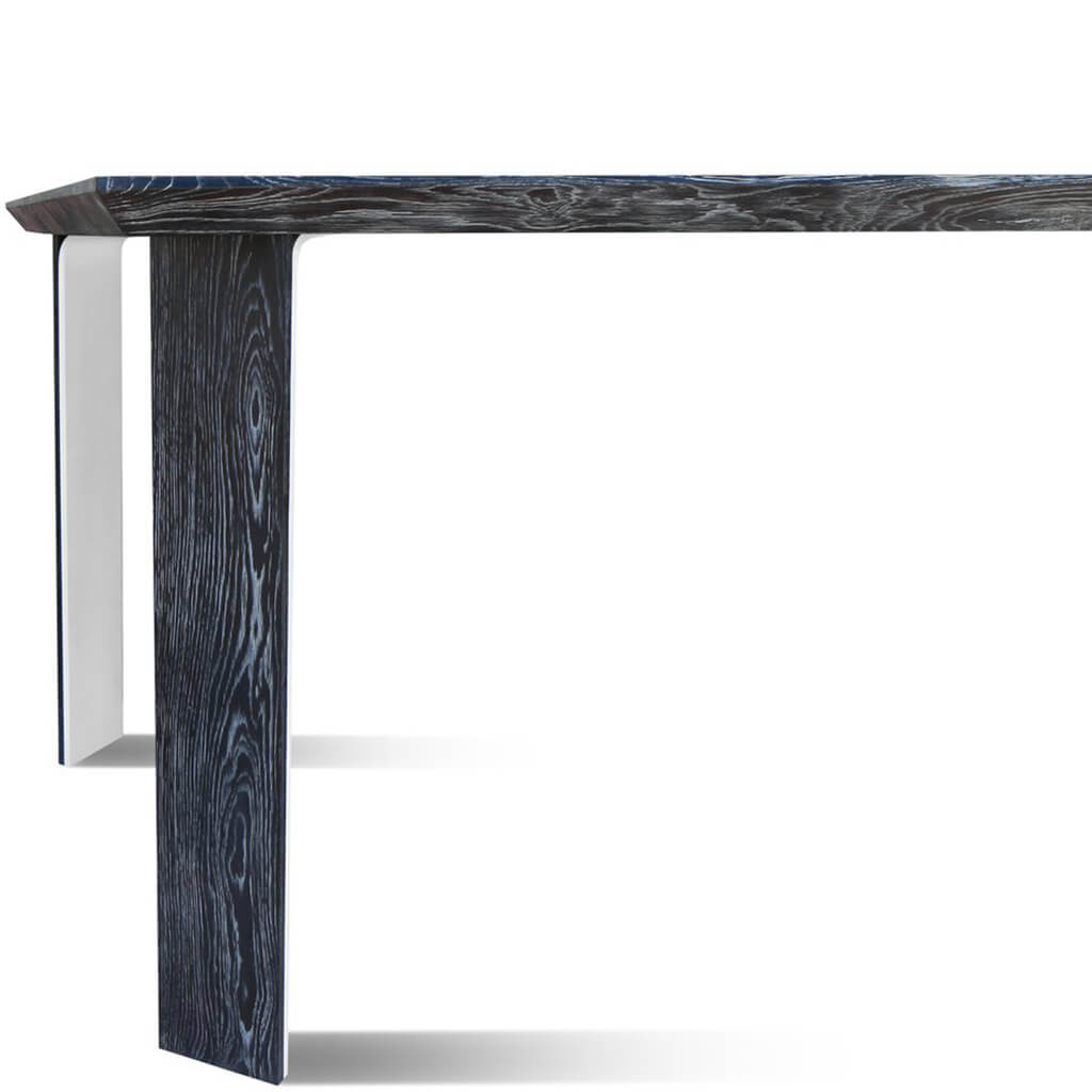 Kasako | Black and White Wood Dining Table, Rectangular, Solid Oak, 6 Seater, SCANDI068