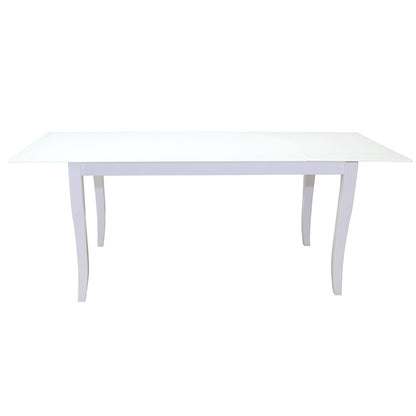 Maxima House Finezja Dining Table with a white extendable design and tempered glass top, combining modern elegance with functionality.