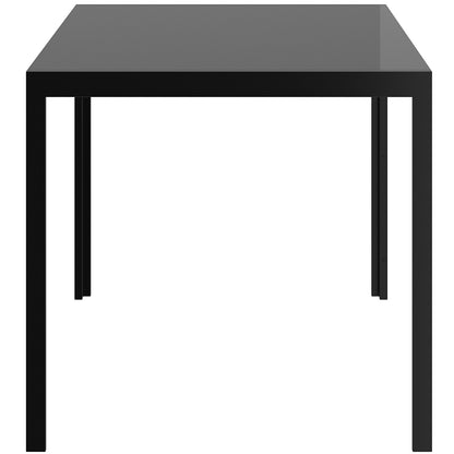 Contra | Black Rectangle Dining Table, Glass Top, Metal Frame & Legs, 6 Seater, 201-843BK