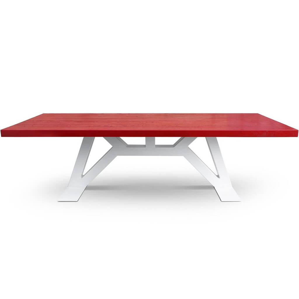 GROG | Modern 10 Seater Dining Table, Rectangular, Red & White Color, SCANDI031