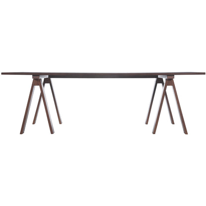 Amorium | Mid Century Modern Walnut Dining Table, Rectangular, 4512822830445 Brand: Homeroots, Size: 94.5inW x  39.4inD x  29.5inH, Weight: 105lb, Shape: Rectangular, Material: Walnut Wood, Seating Capacity: Seats 6-8 people, Color: Natural Walnut Wood Color