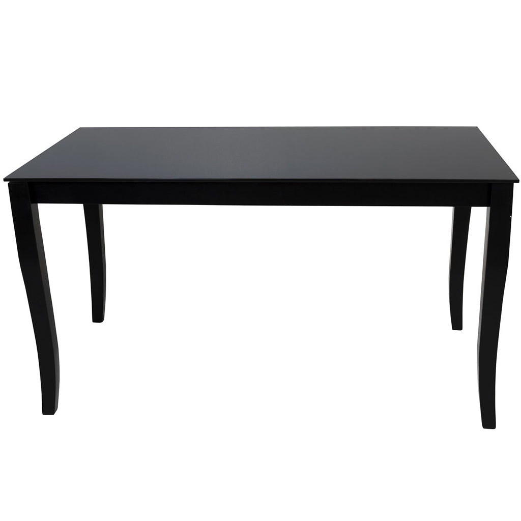 Finezja | Black Extendable Dining Table, Matte Finish, 6 Seats, Rectangular, Glass Top, Wooden Base, DT0022, Brand: Maxima House Size: 55.1inW x  33.5inD x  30.7inH, Extended: 74.8inW x  33.5inD x  30.7inH Weight: 127.9lb, Shape: Rectangular Material: Top: Glass, Base: Wood, Seating Capacity: Seats 4-6 people, Color: Black