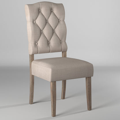 Newberry Dining Chair, Set of 2, Weathered Natural Color, Upholstered, Acacia Solids, 2068-02, Brand: Alpine Furniture, Size: 20inW x 25inD x 43inH, Material: Acacia Solids, Color: Weathered Natural Color