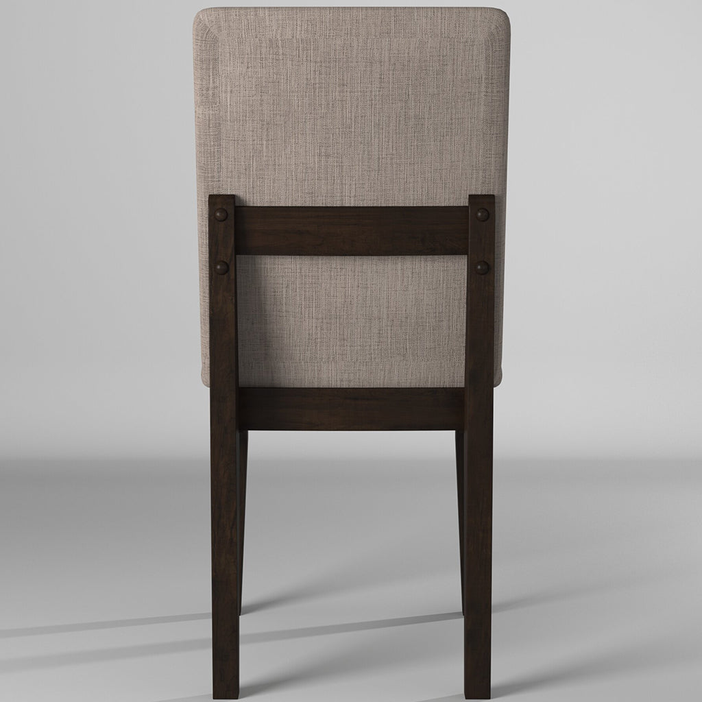 Olejo Dining Chair, Set of 2, Chocolate Color, Upholstered, Solid Pine and Plywood, 3315-02, Brand: Alpine Furniture, Size: 18inW x 24inD x 36.5inH, Material: Solid Pine and Plywood, Color: Chocolate Color