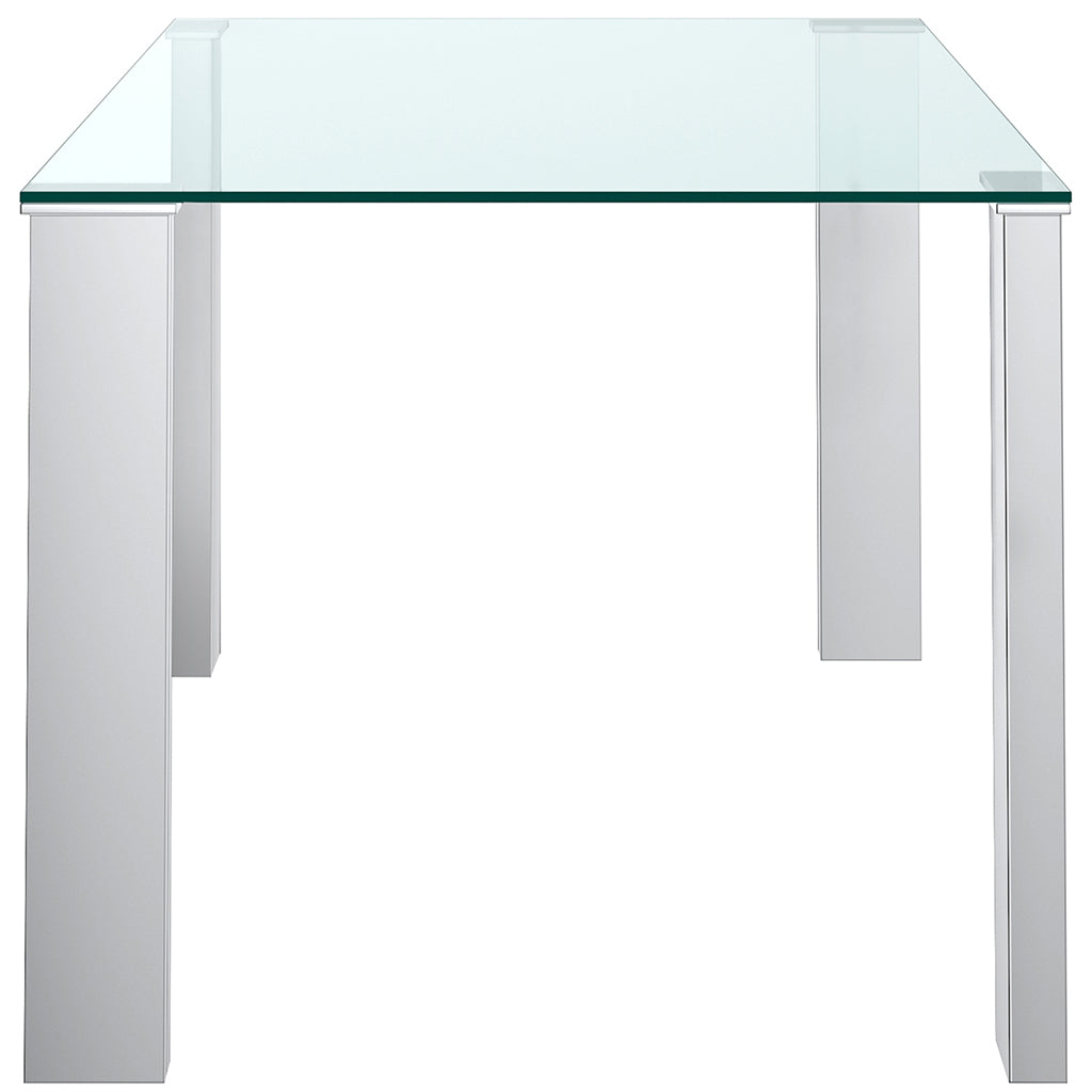 Frankfurt | Modern Stainless Steel Dining Table With Glass Top, 201-165