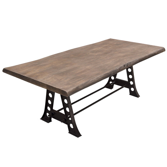 87" x 39" Artesia Dining Table, Live Edge Shape, Acacia Wood, 6 Seater