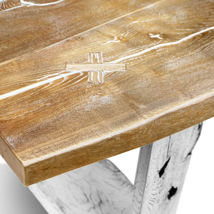 Urban-IQ | Rustic Live Edge Dining Table, Solid Oak Wood, 8 Seater, SCANDI071