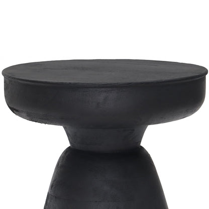 Sage | Black Mango Wood Round End Table, 394597