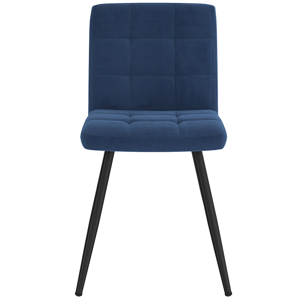 Suzette | Blue Velvet Dining Chairs, Set of 2, Metal Legs, 202-476BLU