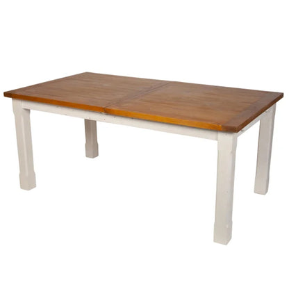 Sullivan | 72"-90" Pine Extendable Dining Table, White Legs, 8 Seater, RPM-T08-32