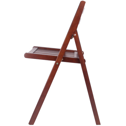 Robin Folding Chair, Set of 4, Brown Color, Walnut Wood, 94415 Brand: Winsome Wood, Size: 17.64inW x 20.10inD x 32.28inH, Seat height: 17.4in, Weight: 39lb, Material: Walnut Wood, Solid, Color: Dark Brown, Assembly Required: No! Weather Resistant: No