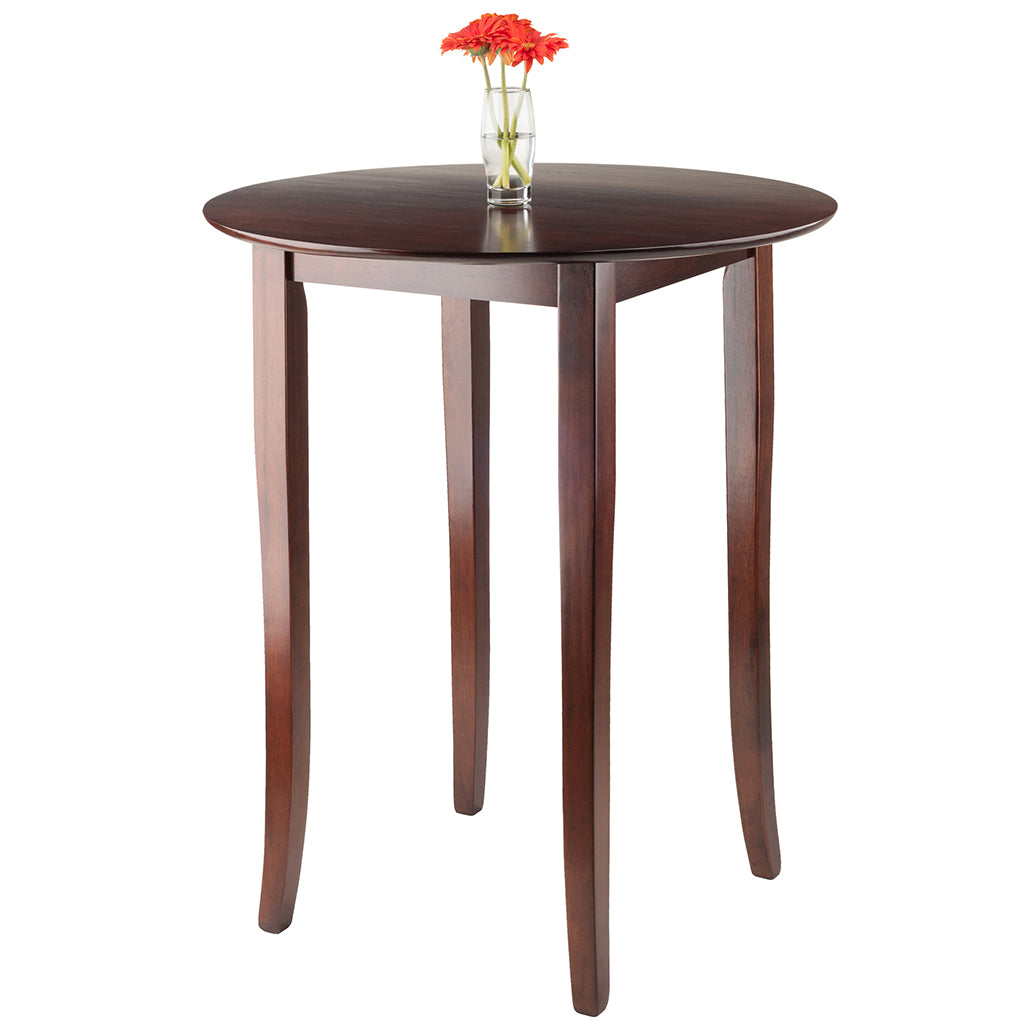 Fiona Round Countertop Height Table, Solid Wood, Antique Walnut Finish, 94834 Brand: Winsome wood, Size: 33.66inW x  33.66inD x  39inH, Weight: 33.8lb, Shape: Round, Material: Walnut Wood Finish, Seating Capacity: Seats 2-4 people ,Color: Dark wood color