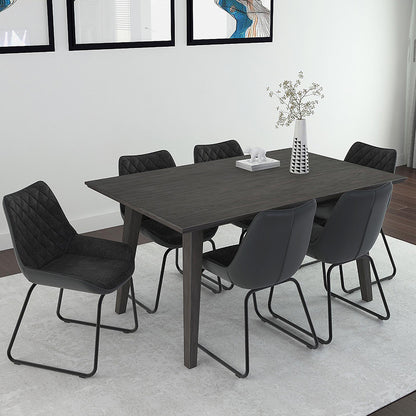 Ashland | Gray Rectangle Dining Table, Rubberwood, 6 Seater, 201-311GY