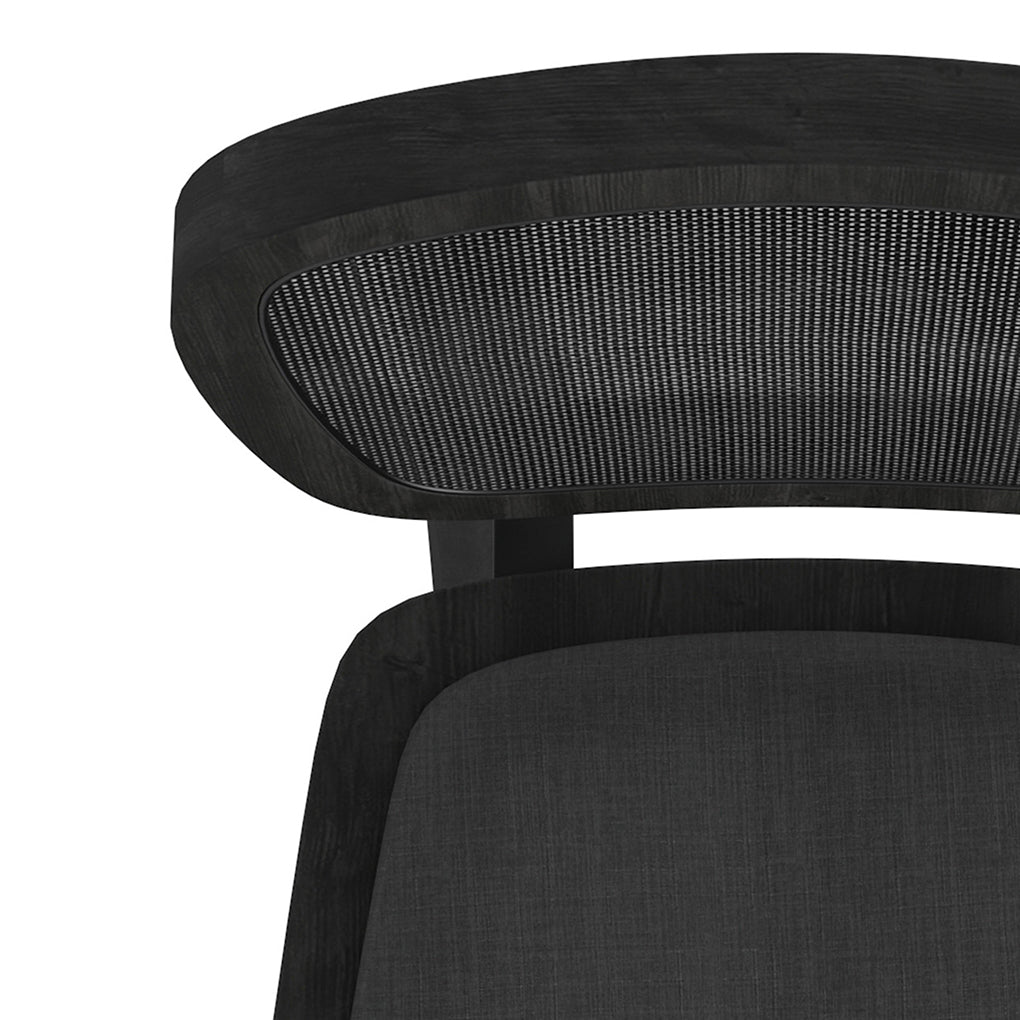 Aster | Charcoal Linen Dining Chairs, Set of 2, Rubberwood, 202-615CH