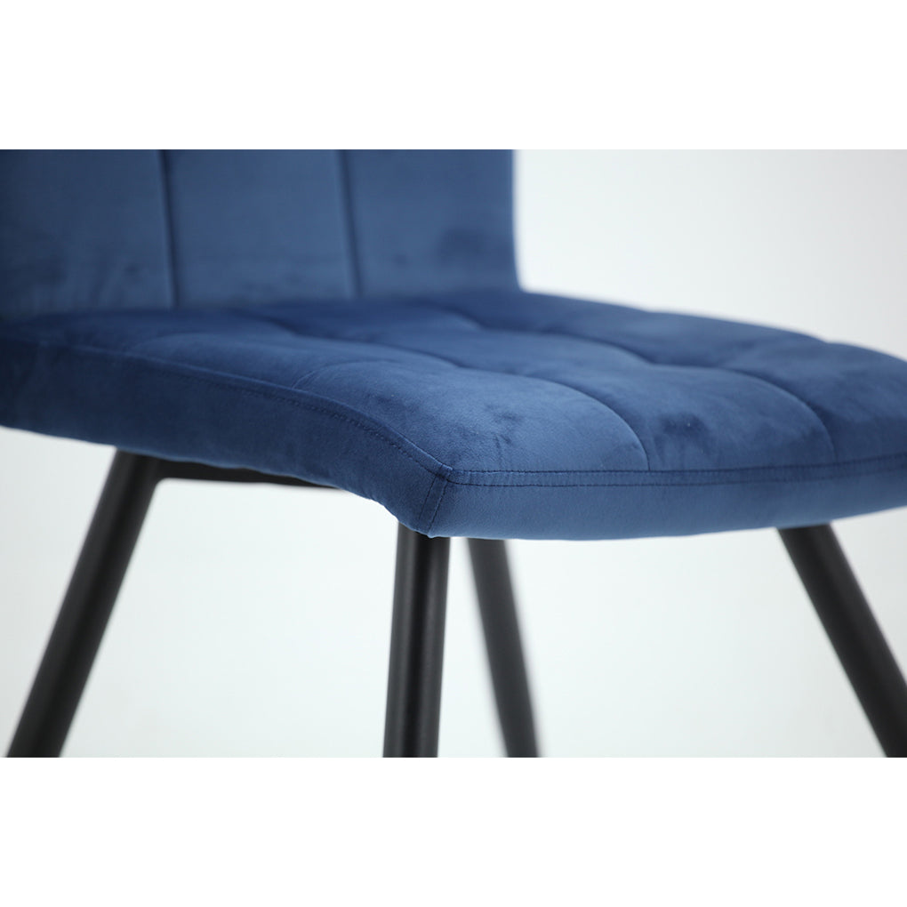 Suzette | Blue Velvet Dining Chairs, Set of 2, Metal Legs, 202-476BLU