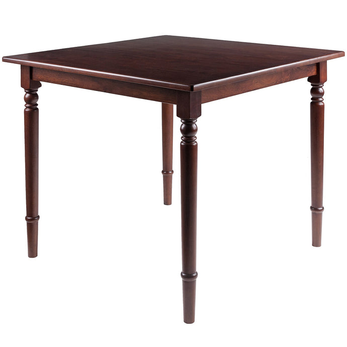 Winsome Mornay Small Walnut Dining Table, Square, Walnut Wood, 94736 Size: 35.91inW x 35.91inD x 30.08inH; Weight: 44lb; Shape: Square Material: Walnut Wood; Seating Capacity: Seats 2-4 people; Color: Dark wood color