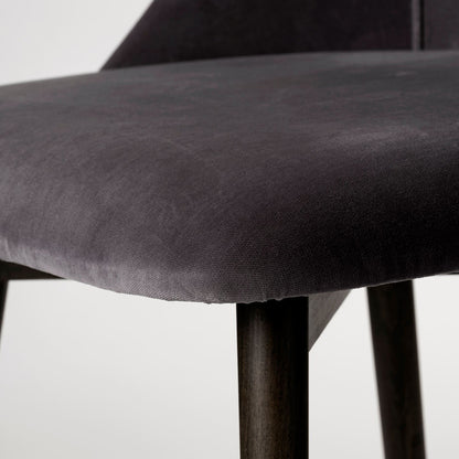 Grаy Velvet Wrap With Black Wood Base Dining Chair