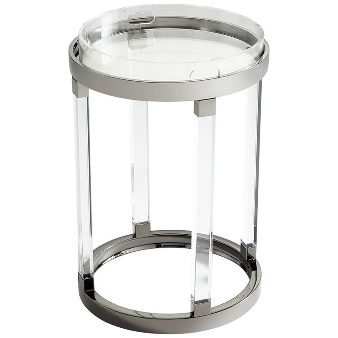 Prime | Acrylic Transparent Stylish End Table, Stainless Steel Frame, 09101