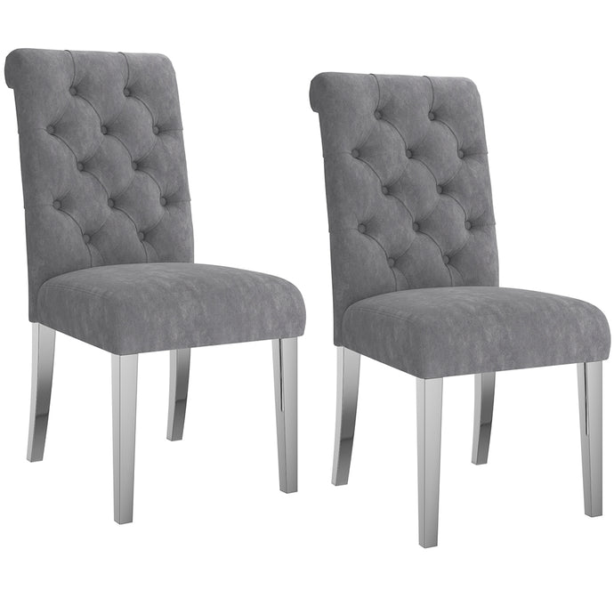 Chloe | Traditional Modern Velvet Dining Chairs, Set of 2, Gray, 202-552GY