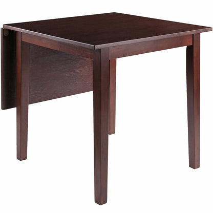 Winsome Perrone Drop Leaf Dining Table, Rectangular, Walnut, 94831 Size: 47.72inW x 30.16inD x 29.13inH; Weight: 52lb; Shape: Rectangular Material: Walnut; Seating Capacity: Seats 4-6 people; Color: Dark wood color