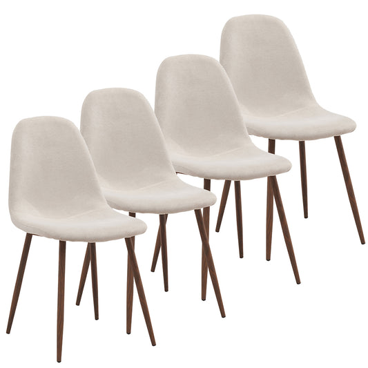 Lyna | Beige Fabric Chairs with Metal Legs, Set of 4, 202-250BG