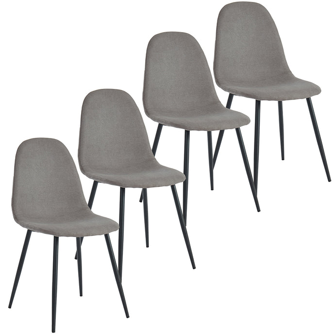 Olly | Mid-Century Modern Gray Dining Chairs, Set of 4, Fabric, 202-606GY