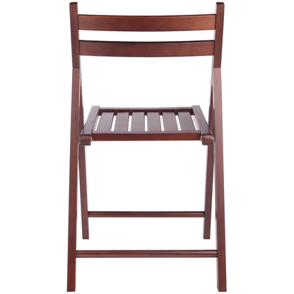 Robin Folding Chair, Set of 4, Brown Color, Walnut Wood, 94415 Brand: Winsome Wood, Size: 17.64inW x 20.10inD x 32.28inH, Seat height: 17.4in, Weight: 39lb, Material: Walnut Wood, Solid, Color: Dark Brown, Assembly Required: No! Weather Resistant: No