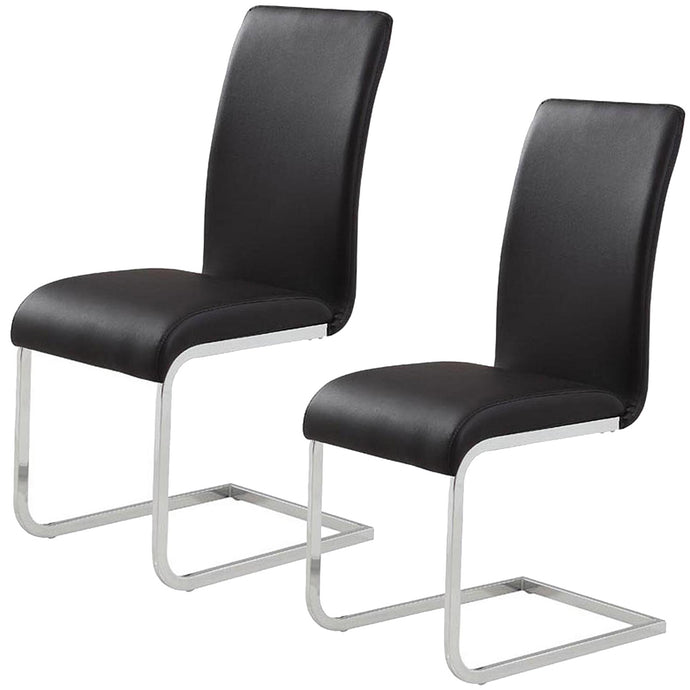 Maxim | C-Shaped Base Faux Leather Modern Dining Chairs, Set of 2, 202-489BK