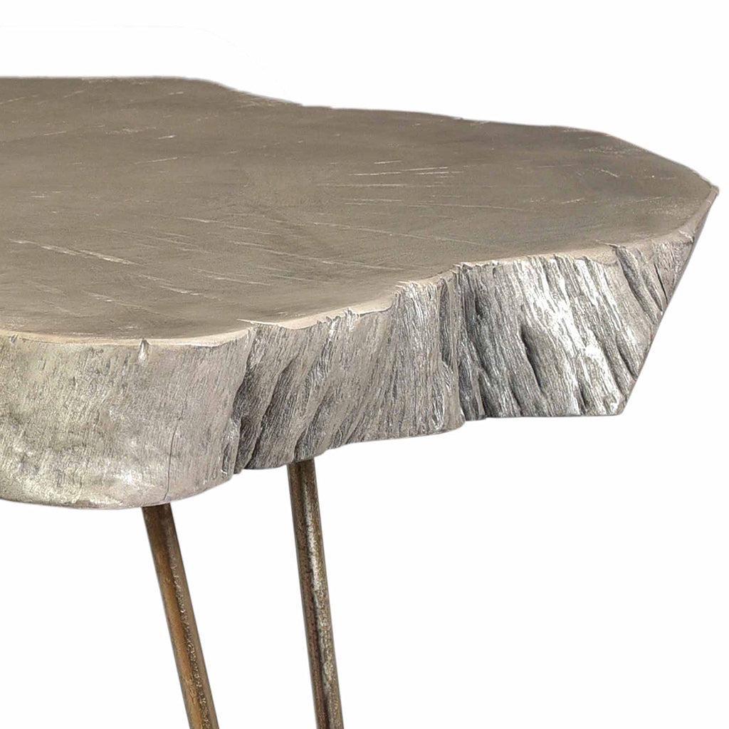 Nila | Gray Live Edge Tree Stump End Table, 501-329GY