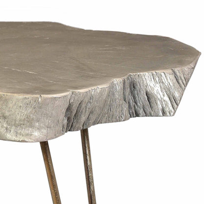 Nila | Gray Live Edge Tree Stump End Table, 501-329GY