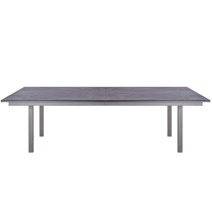 Convertible Ping Pong Dining Table, Gaming Table, Ping Pong Set Included, DT1700TT-DGRYDining table ping pong set included. Brand: Whiteline Modern Living; Size: 108inW x 60inD x 30inH; Weight: 440lb; Shape: Rectangular; Material: Top: Ceramic Glass; Frame and Legs: Metal Seating Capacity: Seats 6-8 people; Color: Dark Grey