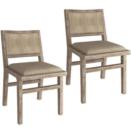 Clive | Warm Looking Wooden Dining Chairs, Set of 2, Beige, 202-617BG