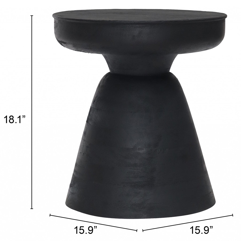 Sage | Black Mango Wood Round End Table, 394597