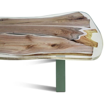 Urban 600 | Oak Live Edge Table, Handmade, Polymer Resin Filled Top, Metal Legs, 8 Seater, SCANDI050