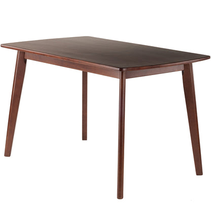 Winsome Shaye Rectangular Table For 4, Walnut, Dining Table, 94848 Size: 47.24inW x 29.53inD x 29.13inH; Weight: 44lb; Shape: Rectangular Material: Walnut Wood; Seating Capacity: Seats 2-4 people; Color: Dark wood color