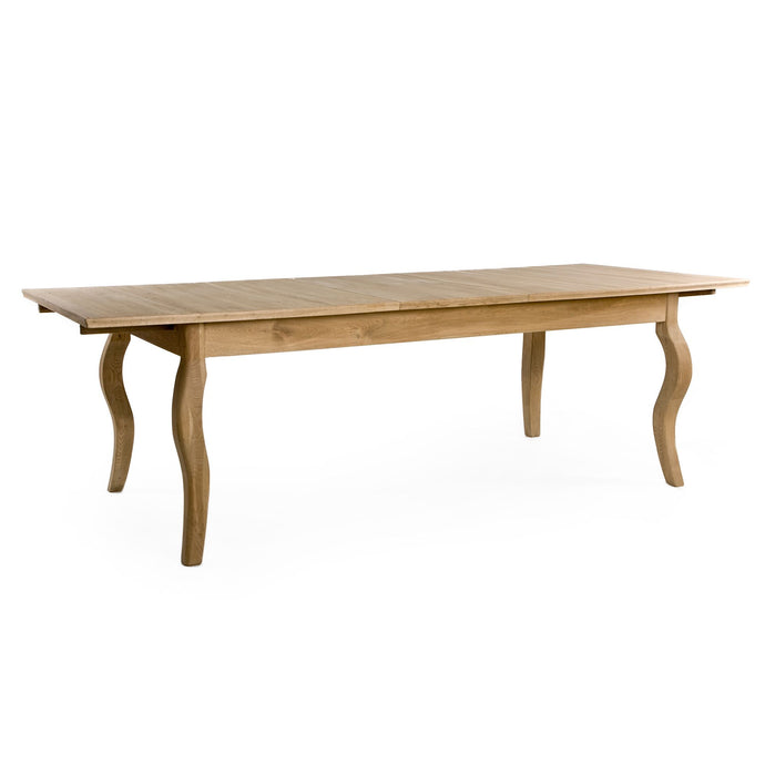 Buy now! 8- Seater Extendable Table Rhone | Extendable French Style Table With Curved Legs, Rectangular, Oak Wood, T001 E255 , Brand: Zentique Size: 78.8inW x 39.5inD x 31inH, Extended: 99inW x 39.5inD x 31inH, Weight:   190lb, Seating Capacity: Seats 6-8 people, Color: Natural Oak